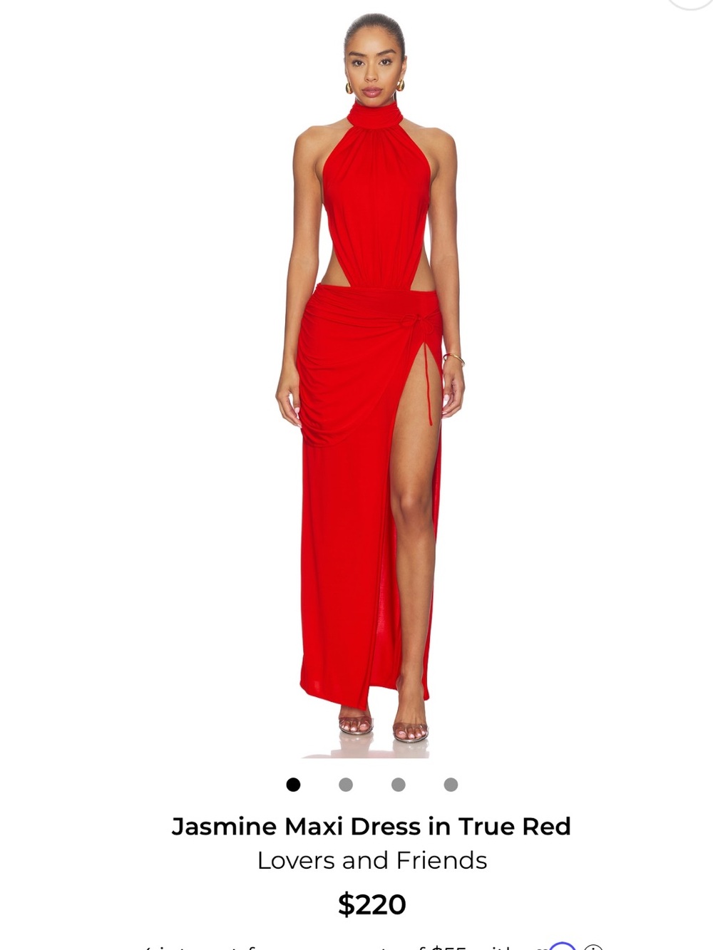 Lovers + Friends Red Jasmine Halter Cutout Maxi Dress